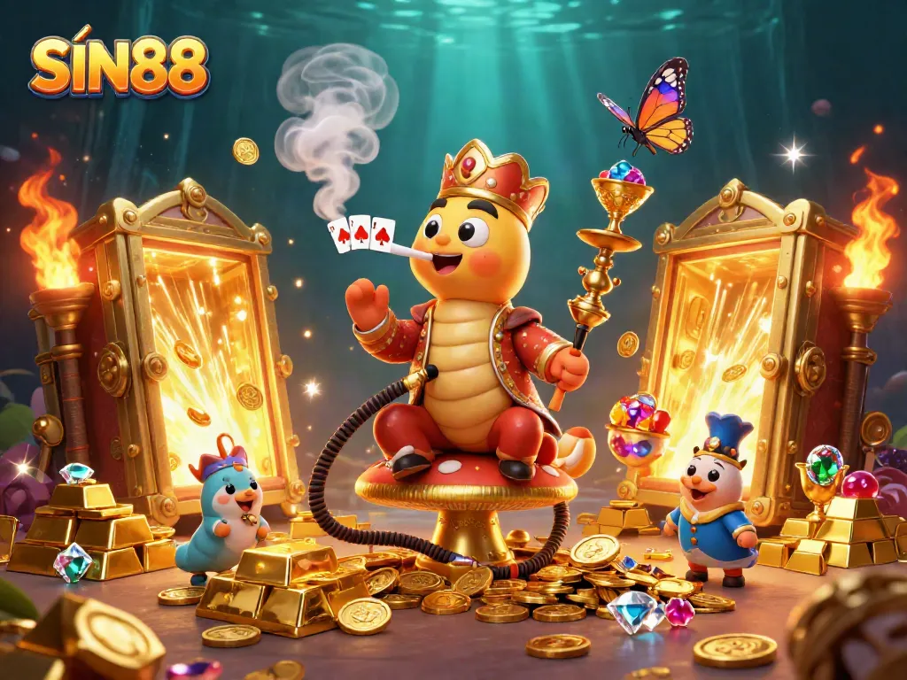 SIN88 offers immersive gaming experiences showcasing vibrant visuals of a bustling casino atmosphere.