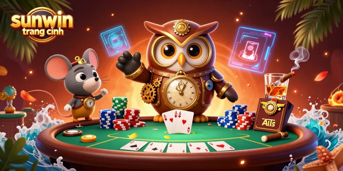 Engage with the sunwin trang chính casino world, exploring dynamic poker gameplay with vibrant characters.