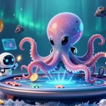 Engage with zoccer's thrilling poker simulation featuring vibrant alien characters and crypto elements.