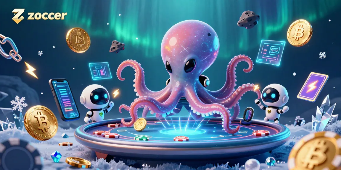 Engage with zoccer's thrilling poker simulation featuring vibrant alien characters and crypto elements.